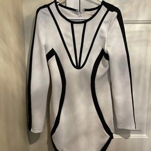 Just Me black and white dress